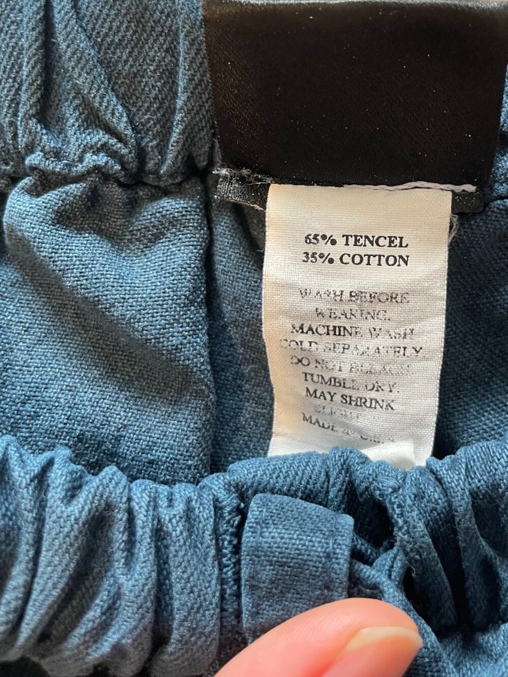 Eileen Fisher Twill Tencel Cotton small blue pants elastic drawstring - Picture 4 of 9